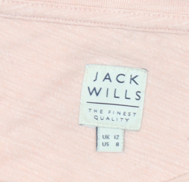 Jack Wills Womens Pink Basic Crew Neck Short Sleeve T-Shirt Size 12