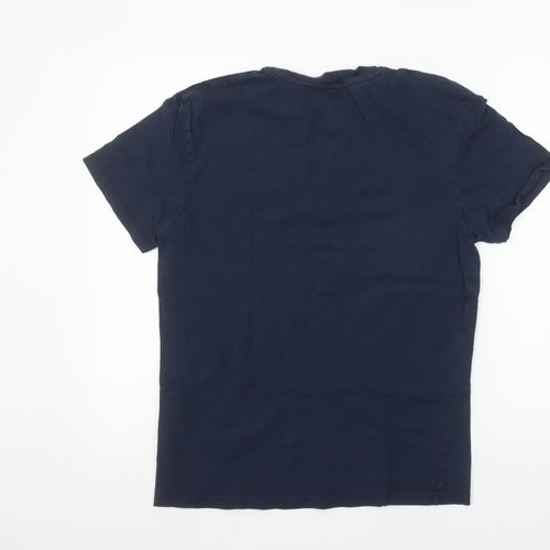 Jack & Jones Men's Blue Cotton Crew Neck Short Sleeve T-Shirt Size S