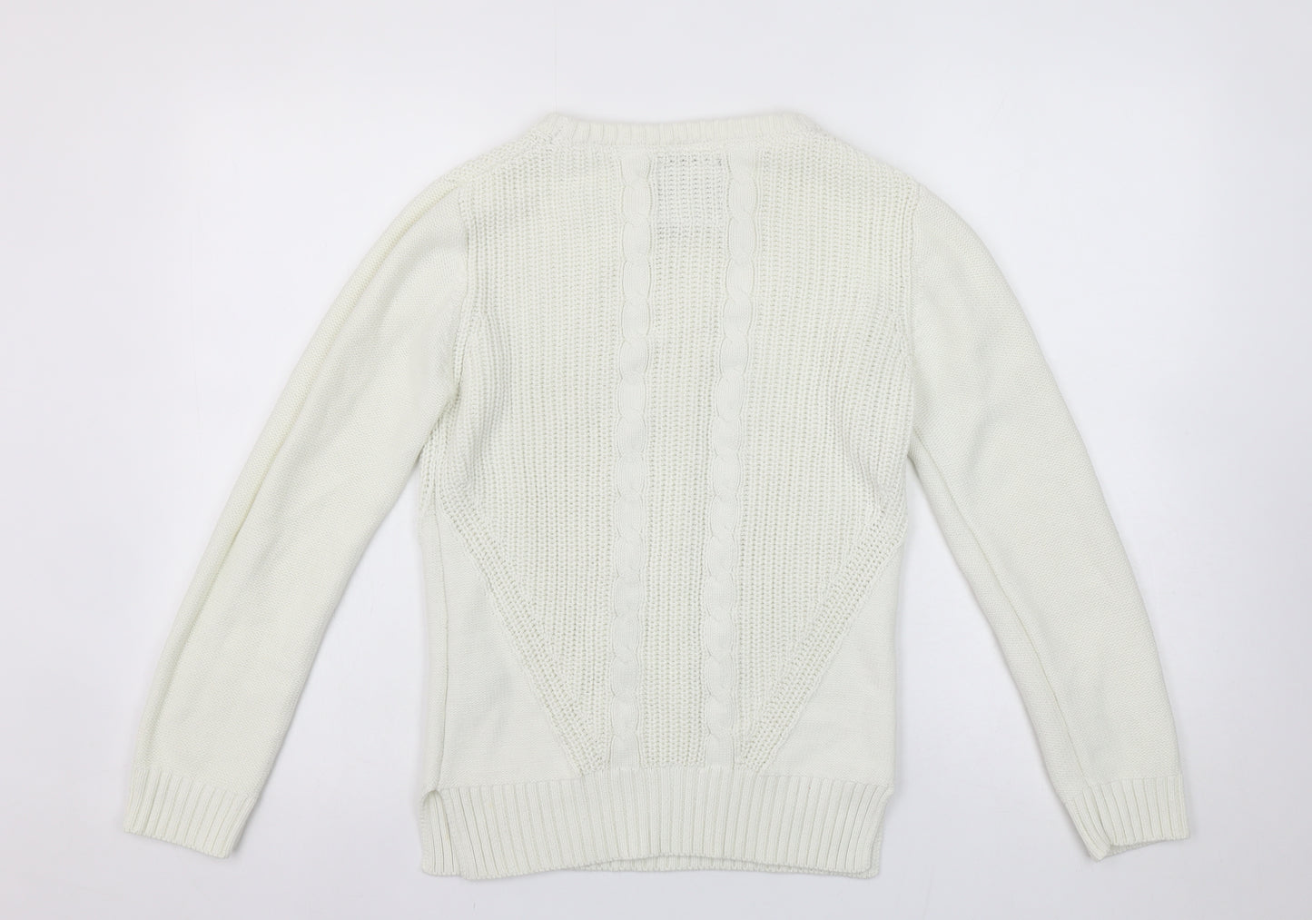 Diesel Womens Ivory Cable-Knit Crew Neck Jumper Size S