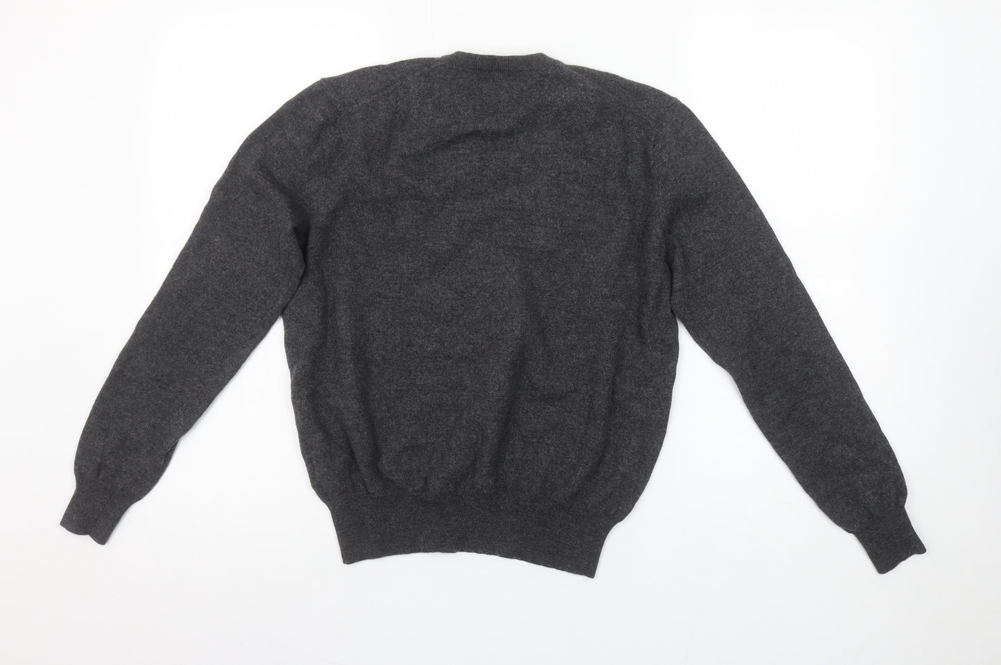 Ralph Lauren Women's Grey V-Neck Merino Wool Jumper M