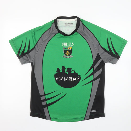 O'Neills Women's Green Sports Jersey T-Shirt Size 10 Raglan Crew Neck