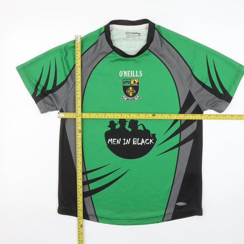 O'Neills Women's Green Sports Jersey T-Shirt Size 10 Raglan Crew Neck