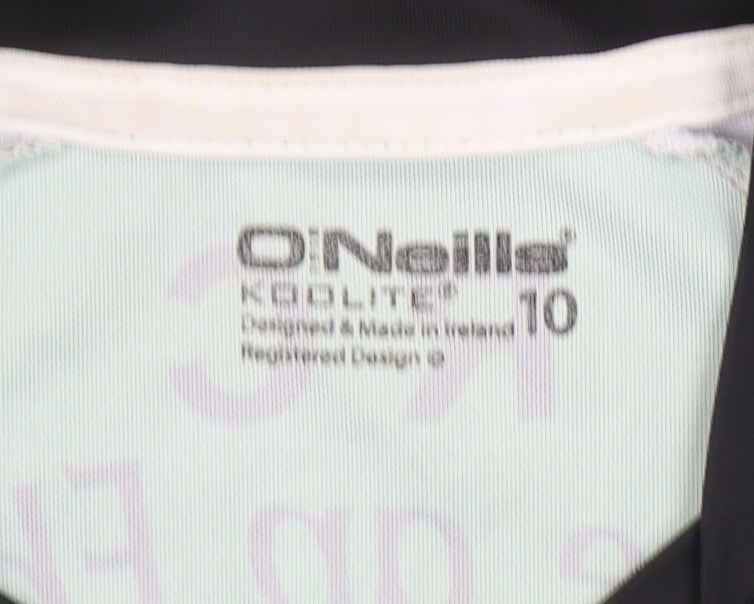 O'Neills Women's Green Sports Jersey T-Shirt Size 10 Raglan Crew Neck