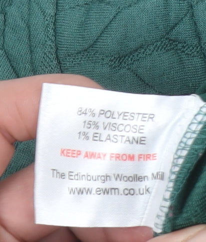 Honor Millburn Women Green Quilted Full Zip Sweatshirt Size 18