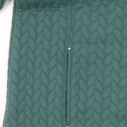 Honor Millburn Women Green Quilted Full Zip Sweatshirt Size 18