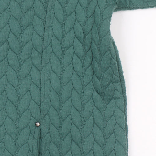 Honor Millburn Women Green Quilted Full Zip Sweatshirt Size 18