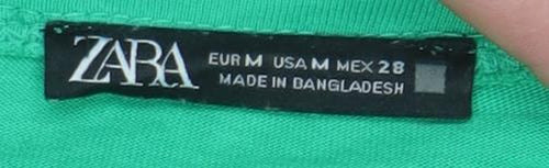 Zara Women Green Ruffle Sleeve Cotton T-Shirt Size 12