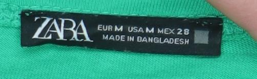 Zara Women Green Ruffle Sleeve Cotton T-Shirt Size 12