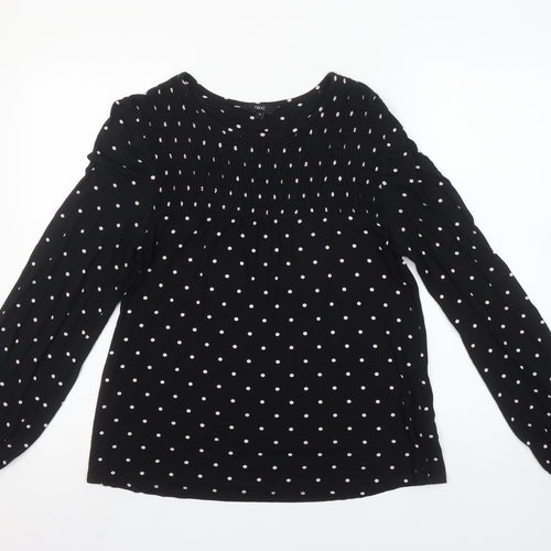 Next Women’s Black Polka Dot Long Sleeve Viscose Tunic Blouse UK 10
