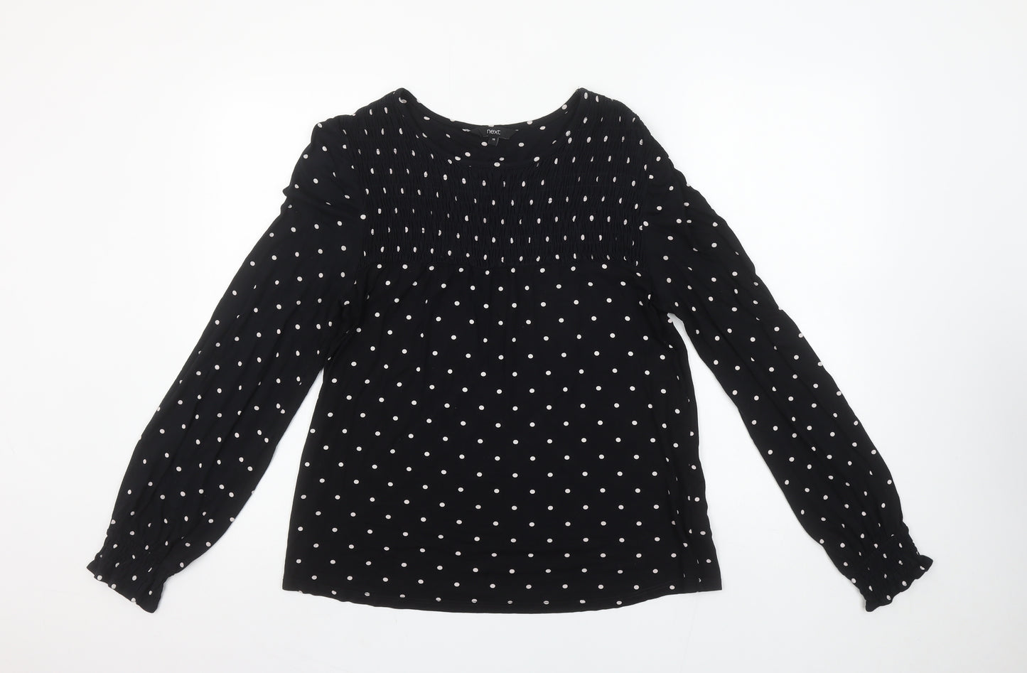 Next Women’s Black Polka Dot Long Sleeve Viscose Tunic Blouse UK 10