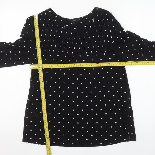 Next Women’s Black Polka Dot Long Sleeve Viscose Tunic Blouse UK 10