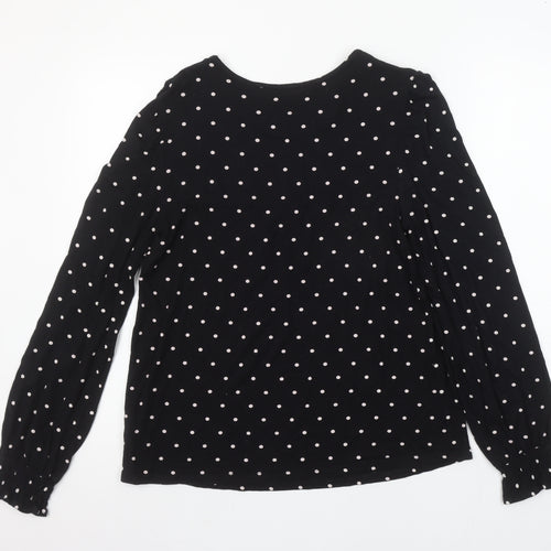 Next Women’s Black Polka Dot Long Sleeve Viscose Tunic Blouse UK 10