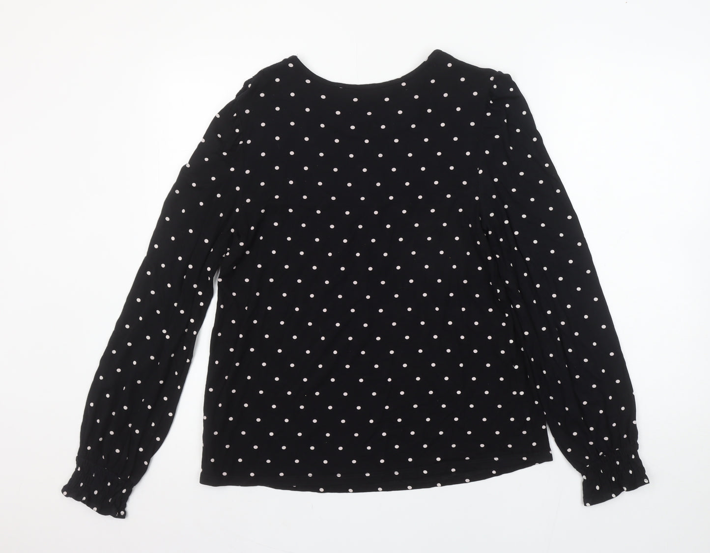Next Women’s Black Polka Dot Long Sleeve Viscose Tunic Blouse UK 10