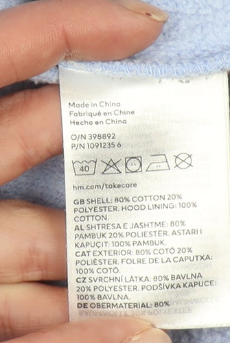 H&M Women Blue Pullover Hoodie XS Disney Mickey Cotton Blend
