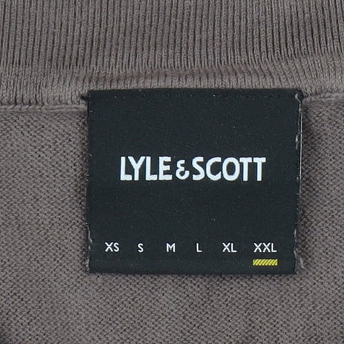 Lyle & Scott Men's Brown Cotton Collared Short Sleeve Polo Shirt XL