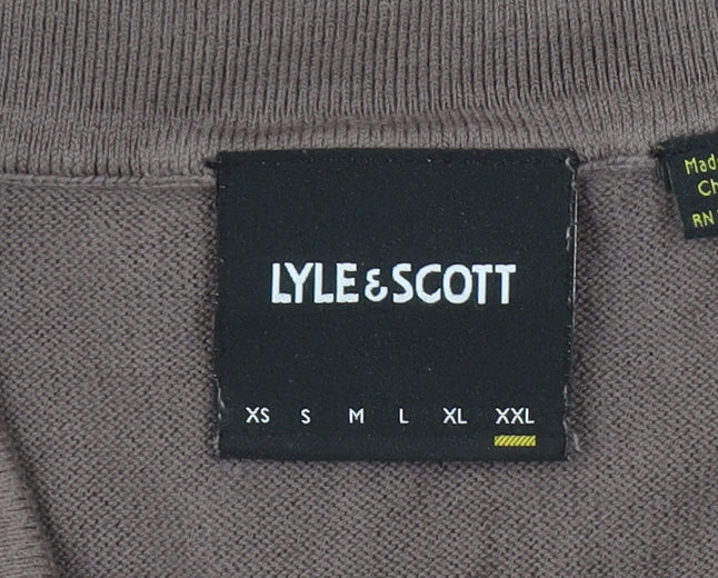 Lyle & Scott Men's Brown Cotton Collared Short Sleeve Polo Shirt XL