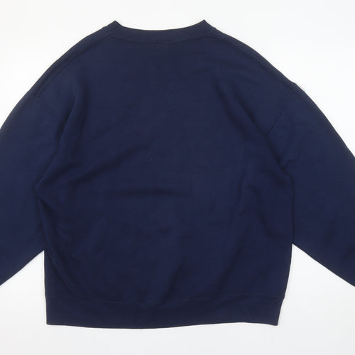 Famous Sportswear Men’s Blue Pullover Sweatshirt L Embroidered Augastana Dad