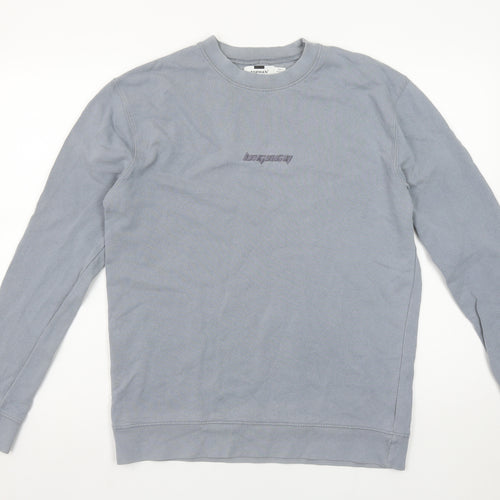 Topman Men's Grey XS Cotton Blend Pullover Sweatshirt