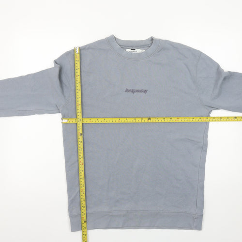 Topman Men's Grey XS Cotton Blend Pullover Sweatshirt