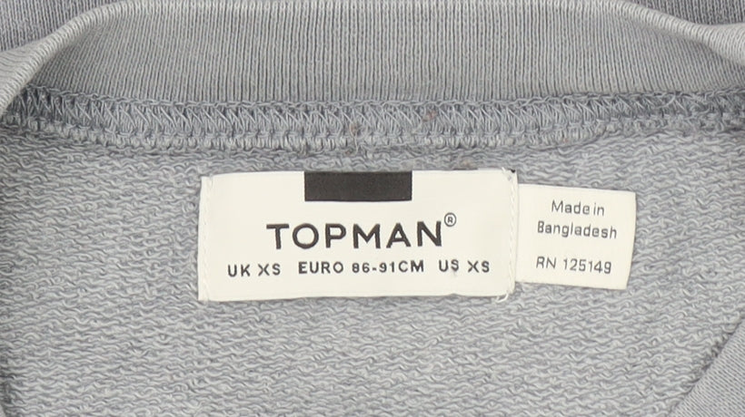 Topman Men's Grey XS Cotton Blend Pullover Sweatshirt