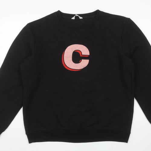 Neon Sheep Women’s Black Pullover Sweatshirt Size L with Pink C Logo