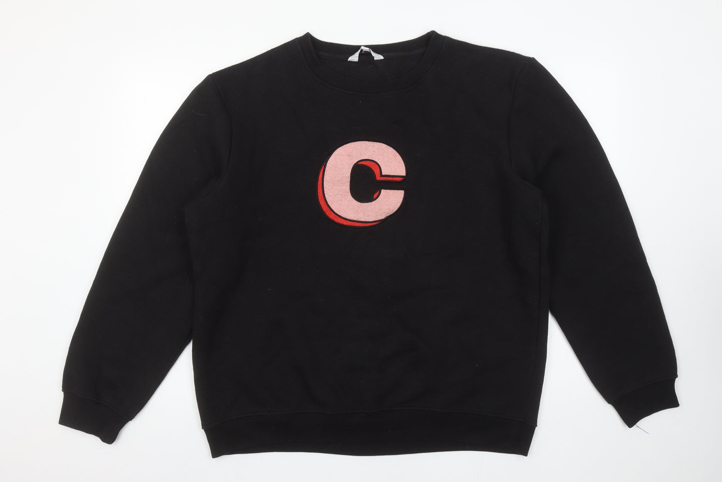 Neon Sheep Women’s Black Pullover Sweatshirt Size L with Pink C Logo