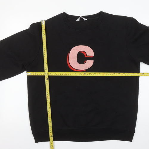 Neon Sheep Women’s Black Pullover Sweatshirt Size L with Pink C Logo