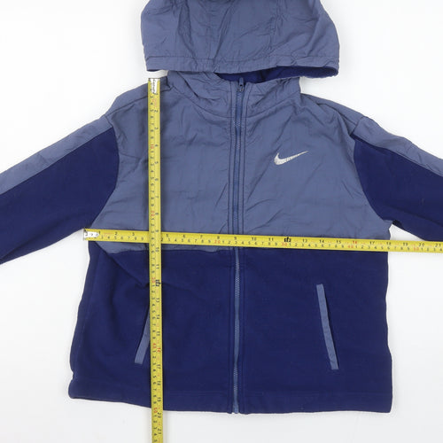 Nike Boys Blue Dri-FIT Hooded Full Zip Jacket Size L 146-156cm