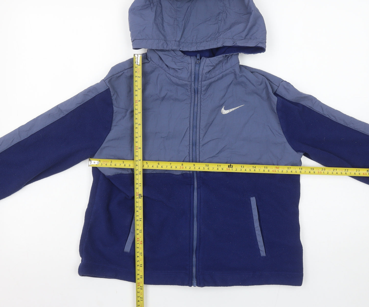 Nike Boys Blue Dri-FIT Hooded Full Zip Jacket Size L 146-156cm
