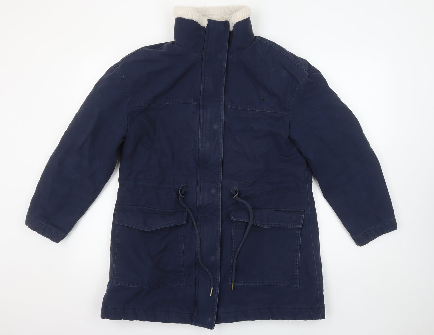 Marks and Spencer Per Una Women’s Blue Hooded Parka Coat Size 10