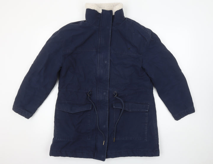 Marks and Spencer Per Una Women’s Blue Hooded Parka Coat Size 10