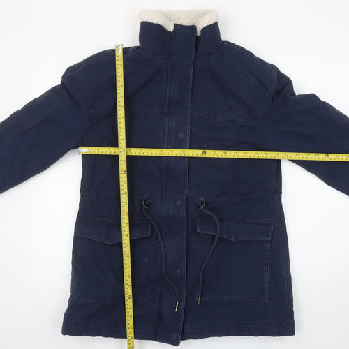 Marks and Spencer Per Una Women’s Blue Hooded Parka Coat Size 10