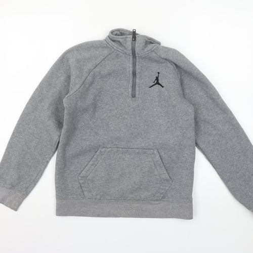 Jordan Boys Grey 12-13 Years 1/2 Zip Fleece Sweatshirt