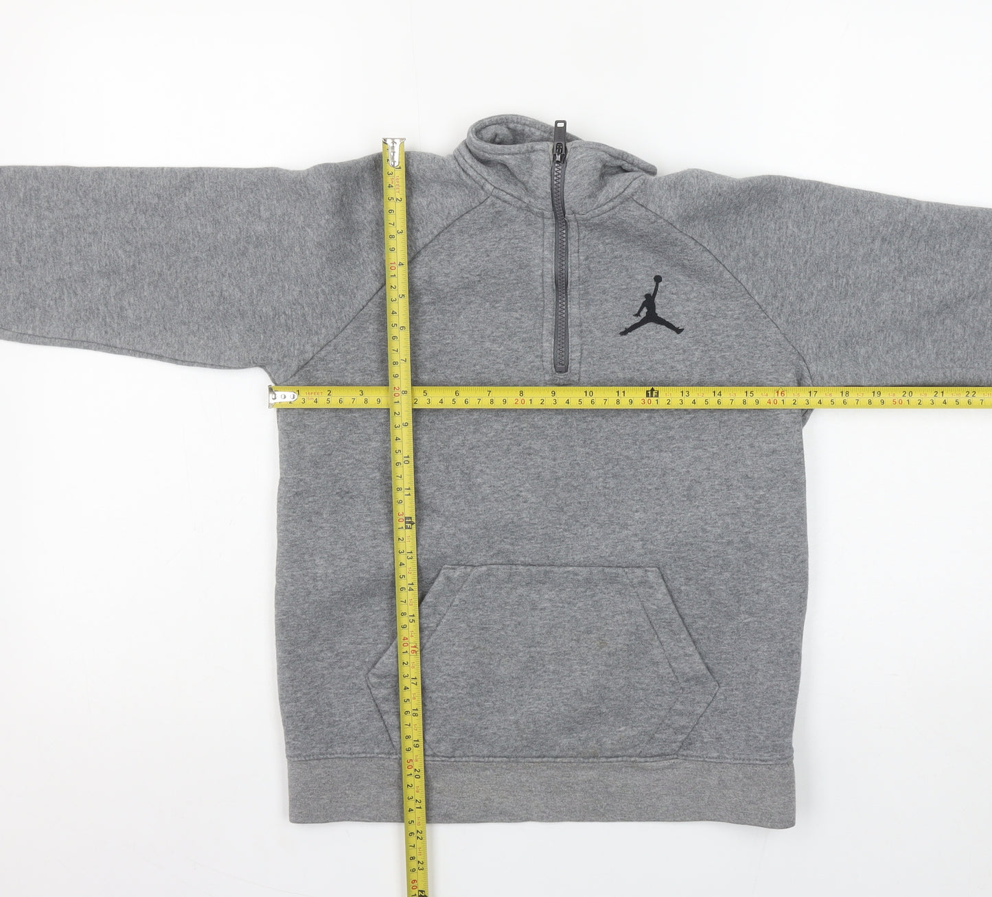 Jordan Boys Grey 12-13 Years 1/2 Zip Fleece Sweatshirt