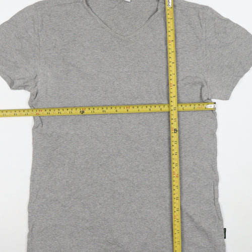Paul Smith Women Grey Basic V-Neck Cotton T-Shirt L