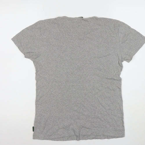 Paul Smith Women Grey Basic V-Neck Cotton T-Shirt L