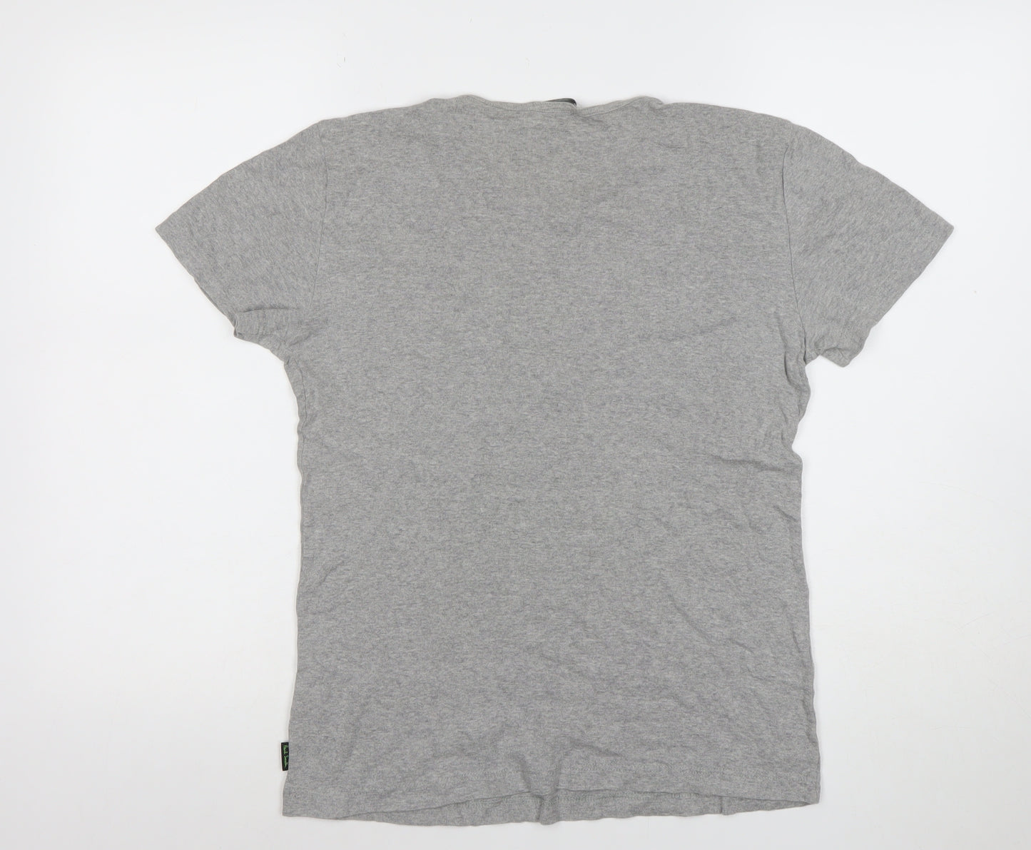 Paul Smith Women Grey Basic V-Neck Cotton T-Shirt L