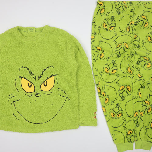 The Grinch Women's Green Fleece Long Sleeve Pyjama Set L
