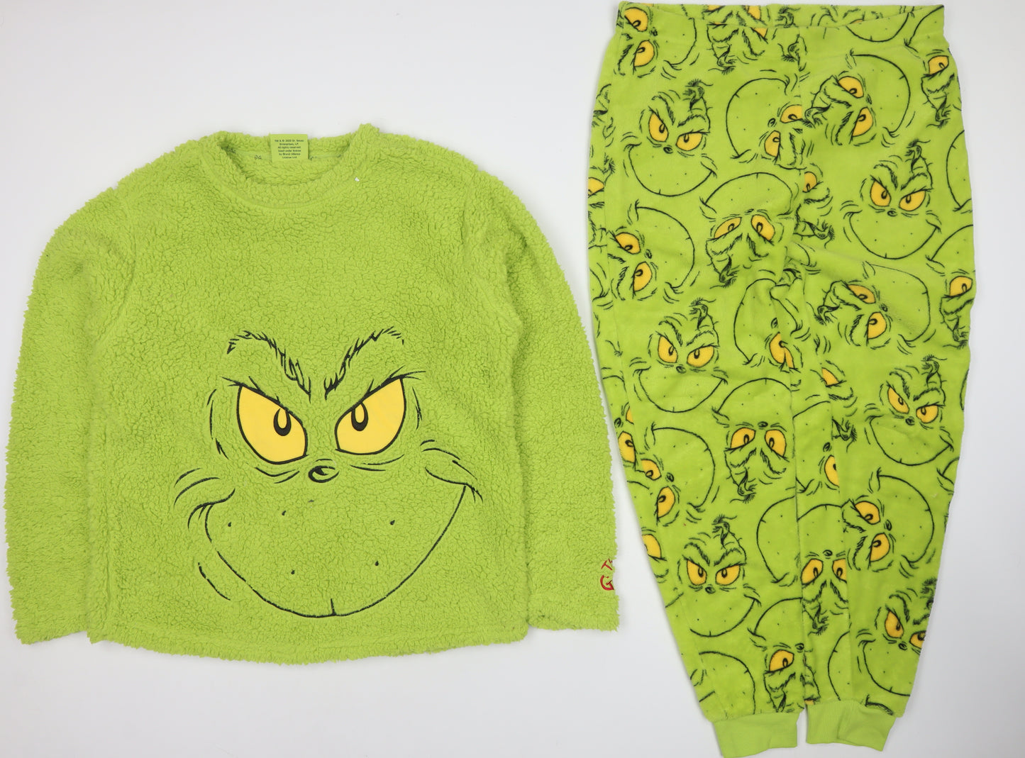 The Grinch Women's Green Fleece Long Sleeve Pyjama Set L
