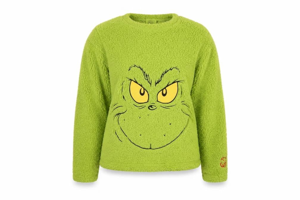 The Grinch Women's Green Fleece Long Sleeve Pyjama Set L