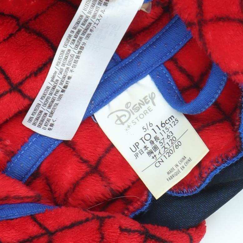 Disney Boys Red Blue Spider-Man Hooded Fleece Robe 5-6 Years