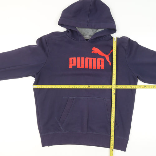 Puma Men Blue Pullover Hoodie M Regular Fit Sports Fleece