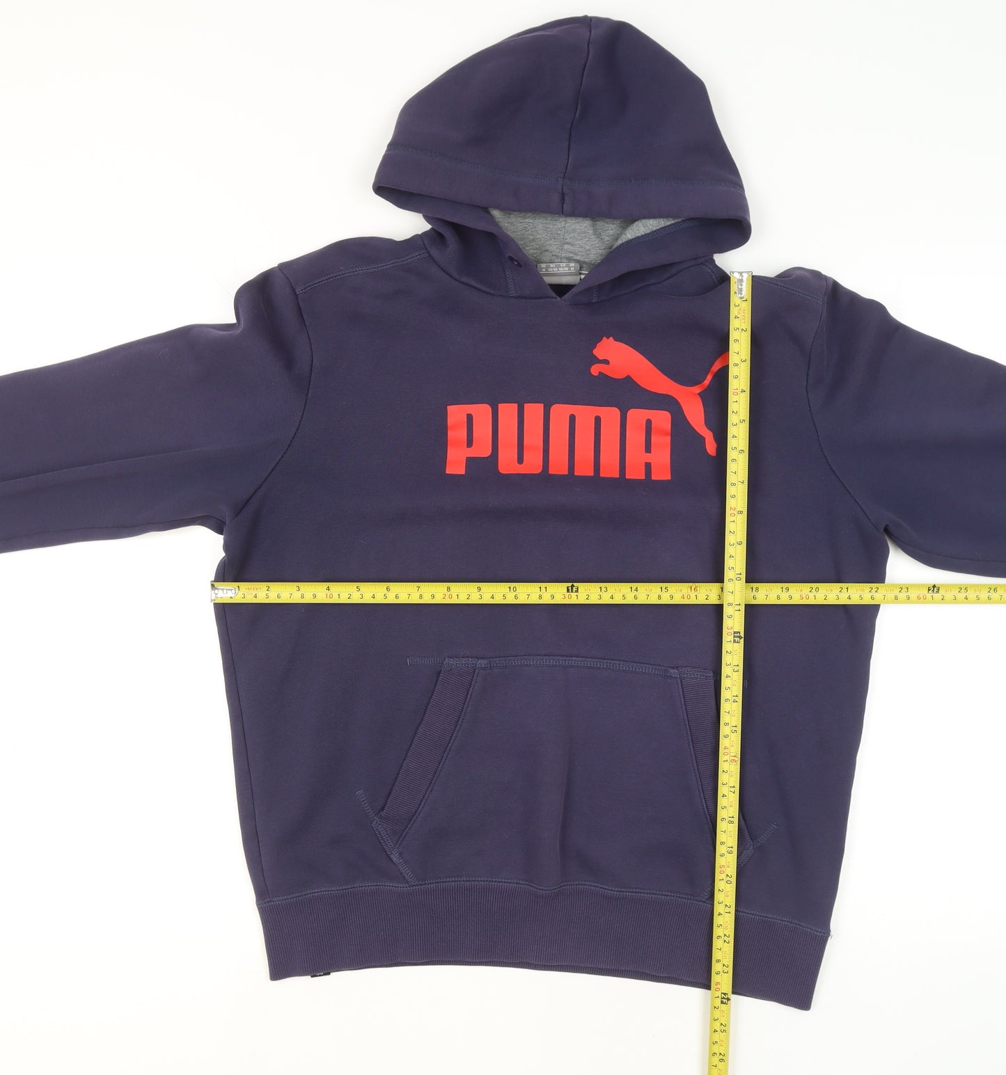 Puma Men Blue Pullover Hoodie M Regular Fit Sports Fleece