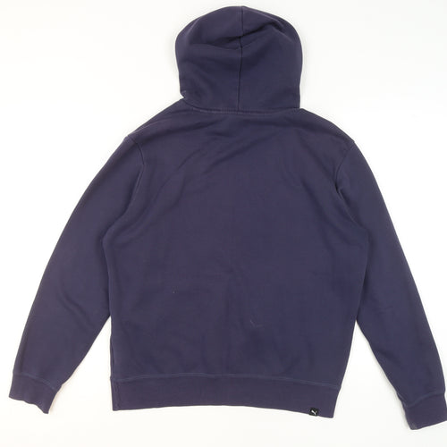 Puma Men Blue Pullover Hoodie M Regular Fit Sports Fleece
