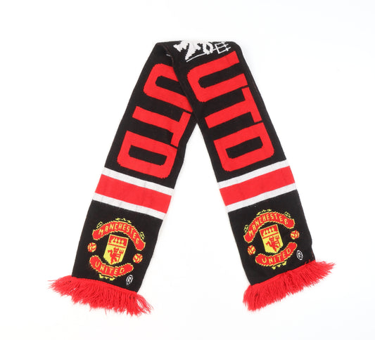 Manchester United Men Black Red Rectangle Scarf Fringe Acrylic Football Fan