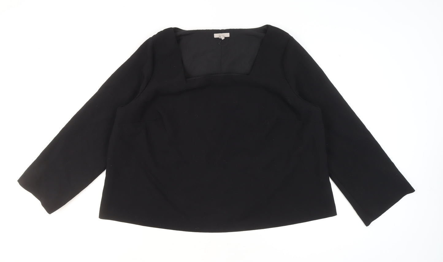 H&M Women's Black Long Sleeve Square Neck Blouse Size XXL