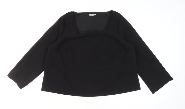 H&M Women's Black Long Sleeve Square Neck Blouse Size XXL