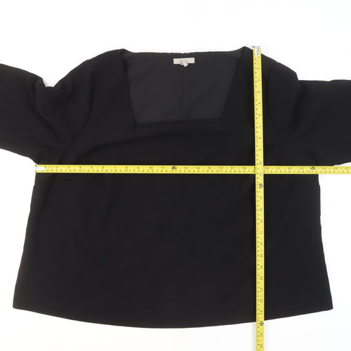 H&M Women's Black Long Sleeve Square Neck Blouse Size XXL
