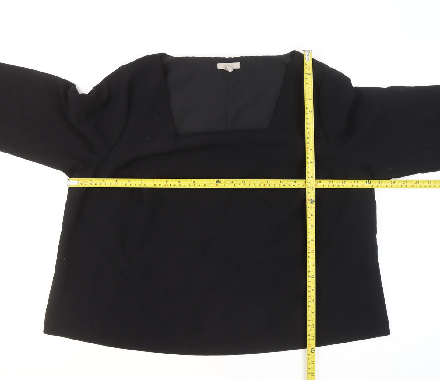 H&M Women's Black Long Sleeve Square Neck Blouse Size XXL