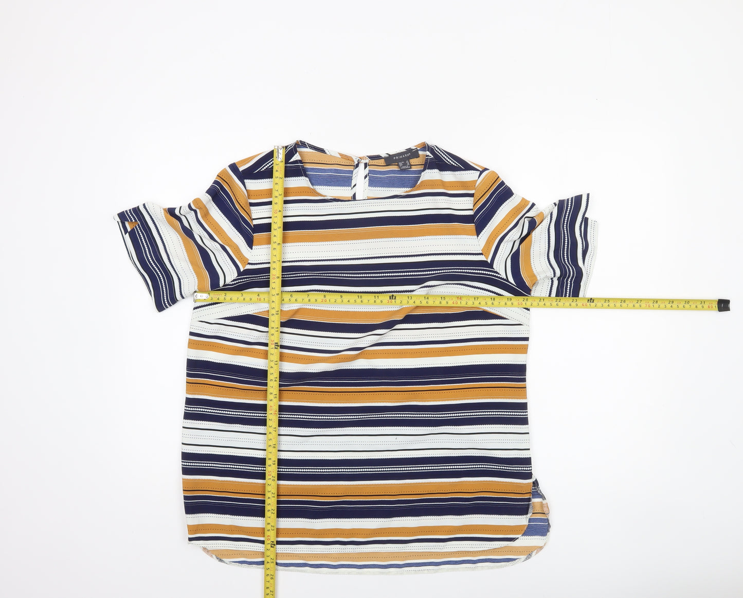Primark Women’s Multicoloured Striped Jersey T-Shirt Size 14